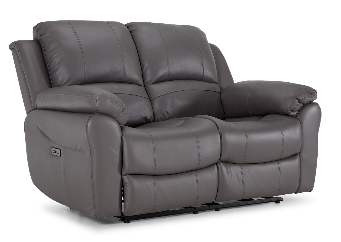 Alba Leather Power Reclining Sofa, Loveseat and Chair Set - Grey