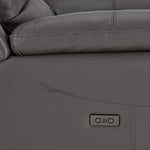 Alba Leather Power Reclining Sofa - Grey