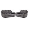Alba Leather Power Reclining Sofa and Loveseat Set - Grey