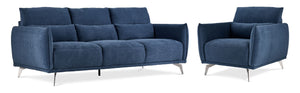 Arie Sofa and Chair Set - Blue