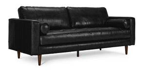 Bari Leather Sofa - Black