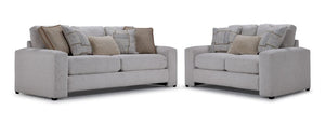 Brahm Sofa and Loveseat Set - Linen