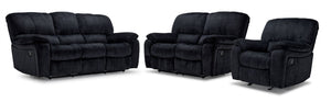 Burma Reclining Sofa, Loveseat and Chair Set - Graphite