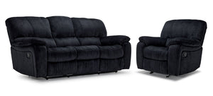 Burma Reclining Sofa and Chair Set - Graphite