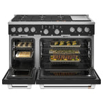 Café Black Matte Commercial-Style Smart Dual Fuel Range with No-Preheat Air Fry (8.25 Cu. Ft.) - C2Y486P3TD1