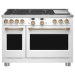 Café Matte White Commercial-Style Smart Dual Fuel Range with No-Preheat Air Fry (8.25 Cu. Ft) - C2Y486P4TW2