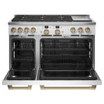 Café Matte White Commercial-Style Smart Dual Fuel Range with No-Preheat Air Fry (8.25 Cu. Ft) - C2Y486P4TW2