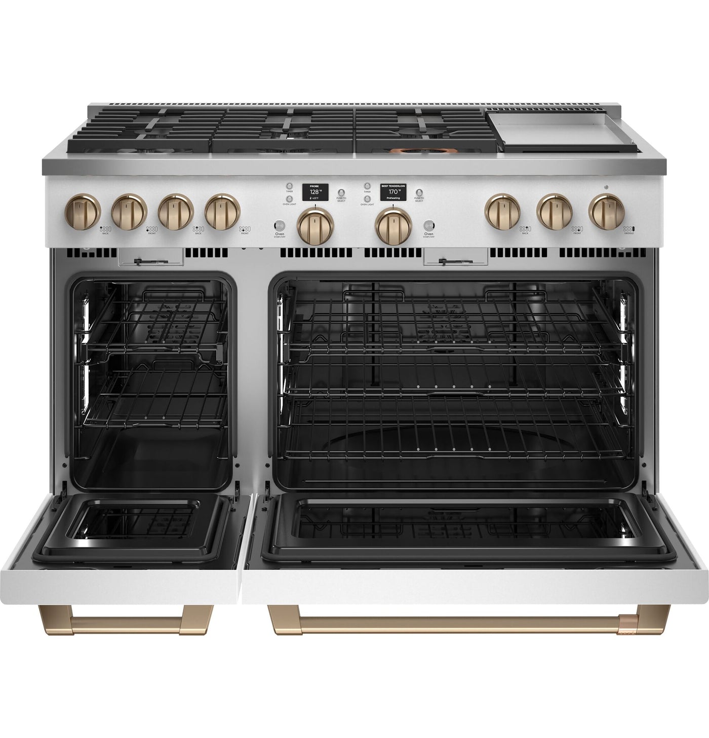 Café Matte White Commercial-Style Smart Dual Fuel Range with No-Preheat Air Fry (8.25 Cu. Ft) - C2Y486P4TW2