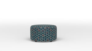 Caleb Round Accent Ottoman - Legacy Blue