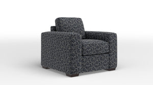 Celeste Accent Chair - Boxes Dark Blue