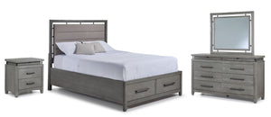 Chelsea 6-Piece Queen Storage Bed - Grey