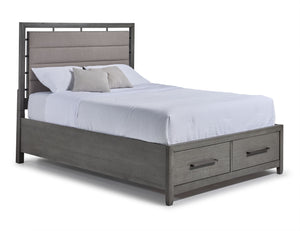 Chelsea 3-Piece Queen Storage Bed - Grey