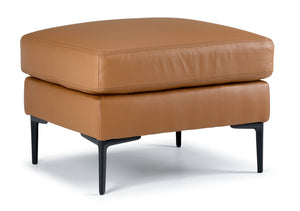 Chito Leather Ottoman - Saddle