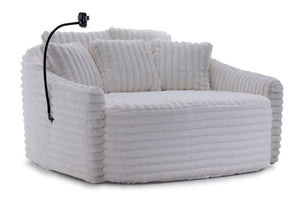 Ciara Fur Accent Chair - White