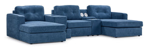 Connex 5-Piece Modular Sectional with Consoles - Blue