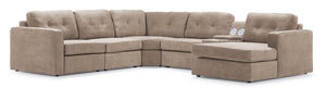 Connex 6-Piece Modular Sectional with Storage Console - Beige