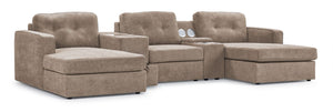 Connex 5-Piece Modular Sectional with Consoles - Beige