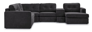 Connex 6-Piece Modular Sectional with Drawer Console - Dark Grey