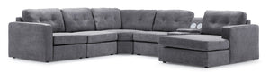 Connex 6-Piece Modular Sectional with Storage Console - Light Grey