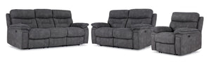 Dawson Power Reclining Sofa, Loveseat and Chair Set - Graphite