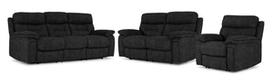 Dawson Power Reclining Sofa, Loveseat and Chair Set - Charcoal