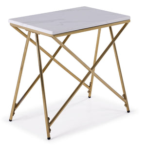 Farah End Table - White and Gold