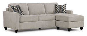 Flipp-it Sofa with Reversible Chaise/Ottoman - Platinum