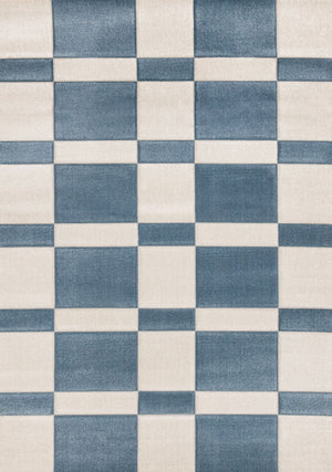 Folio 7'10" x 10'6" Banded Rectangle Area Rug - Blue, White