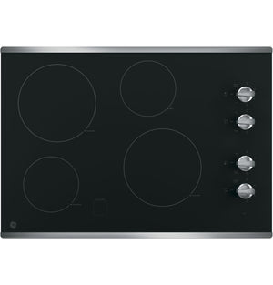 GE Stainless Steel 30" Knob Control Electric Cooktop - JP3030SWSS