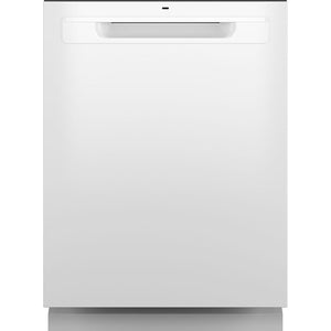 GE White Top Control Dishwasher with Sanitize Cycle - GDP630PGRWW