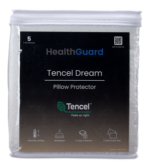 HealthGuard Tencel Dream Waterproof Queen Pillow Protector - 2PK