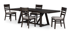 Hearst 5-Piece Extendable Trestle Dining Set - Dark Oak