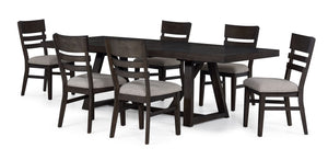 Hearst 7-Piece Extendable Trestle Dining Set - Dark Oak