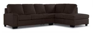 Icon Leather 2-Piece Sectional with Right Facing Chaise - Mocha