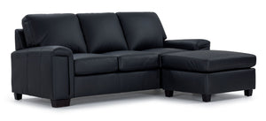 Icon Leather Sofa Chaise - Black