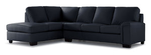 Icon Leather 2-Piece Sectional with Left Facing Chaise - Black