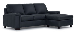 Icon Leather Sofa Chaise - Navy