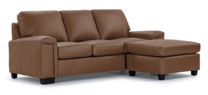 Icon Leather Sofa Chaise - Saddle