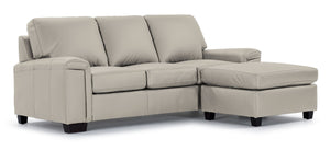 Icon Leather Sofa Chaise - Silver Grey