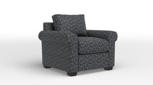 Jayden Accent Chair - Boxes Dark Blue