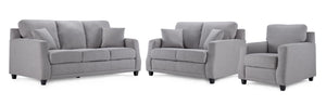 Jessica Sofa, Loveseat and Chair Set - Dove