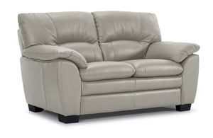 Kendrick Leather Loveseat - Silver Grey