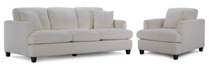 Kimberly Sofa and Chair Set - Warm White