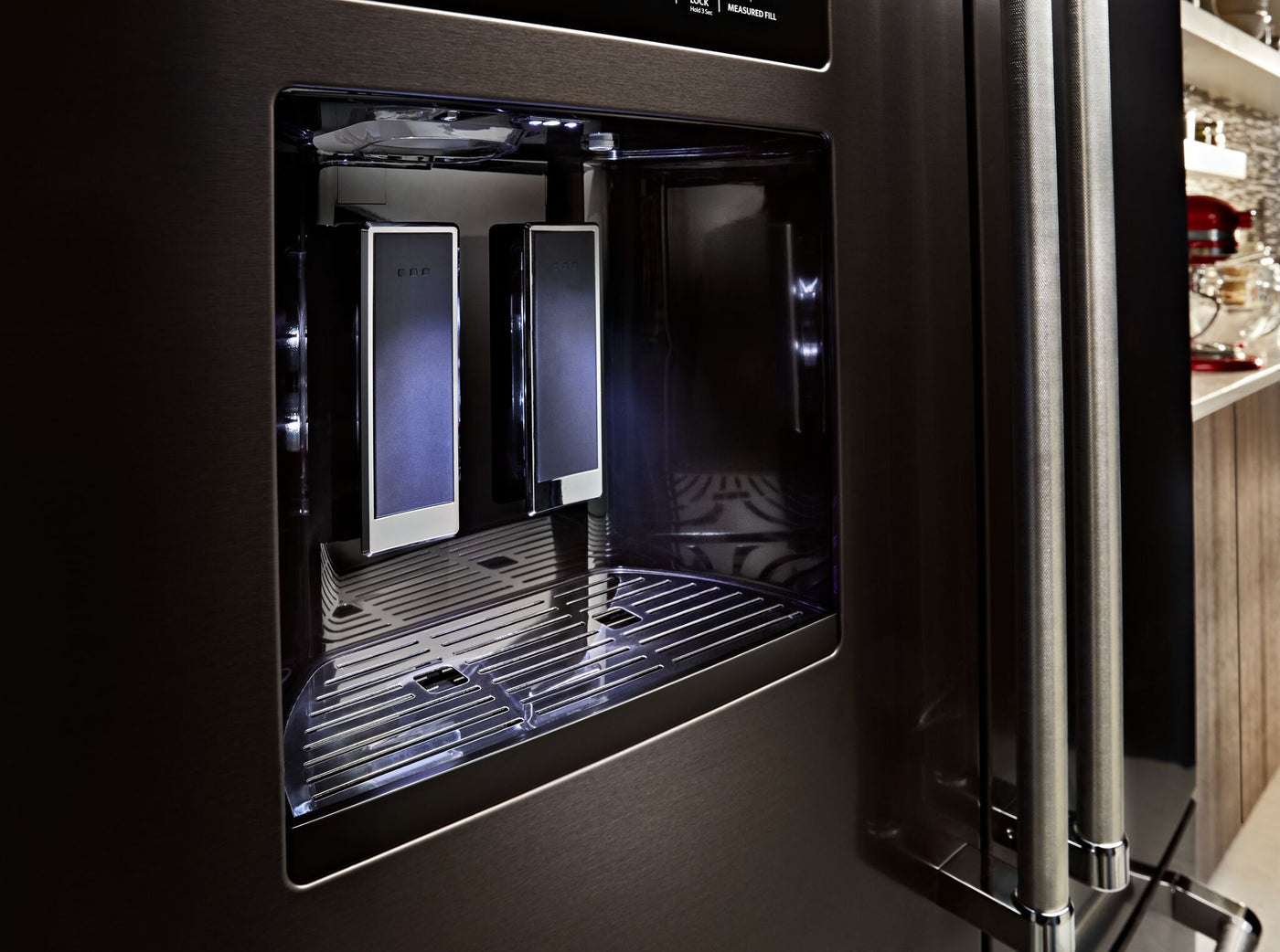 KitchenAid Black Stainless 35. 94" French Door Refrigerator (27.00 Cu Ft) - KRFF577KBS