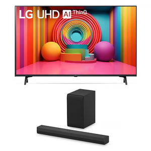 LG 65" UHD 4K Smart LED TV & 300W 2.1 ch. Soundbar with Subwoofer - 65UT7570PUB.ACCQ/S40T.DCANLLK