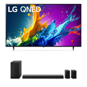 LG 65" QNED80 4K Smart QLED TV & 500w 5.1.1 ch. Soundbar with Rear Speakers - 65QNED80TUC.ACC/S70TR.ACANLLK