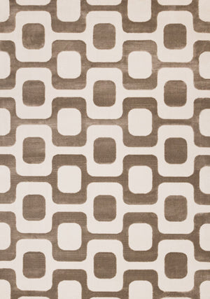 Leo 7'10" x 10'6" Mid-Century Modern Area Rug - Brown, Cream