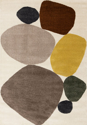 Malibu 7'10" x 10'6" Pebbles Design Area Rug - Cream