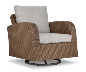 Marco Outdoor Swivel Chair - Brown, Beige