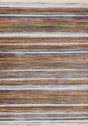 Sunset Glow 5'3" x 7'10" Striped Plush Area Rug